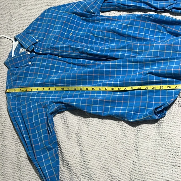 Lacoste Men’s Blue Plaid Button Up, Size 42 - Picture 6 of 6